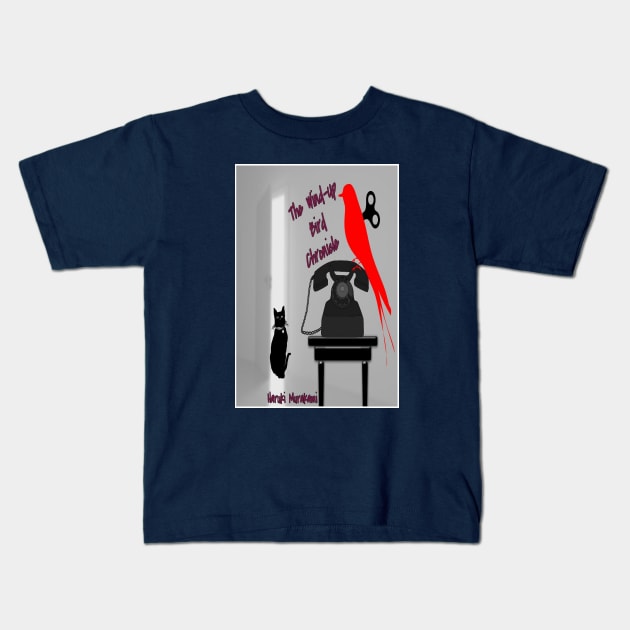 Haruki Murakami, The Wind-Up Bird Chronicle Kids T-Shirt by jdl1978